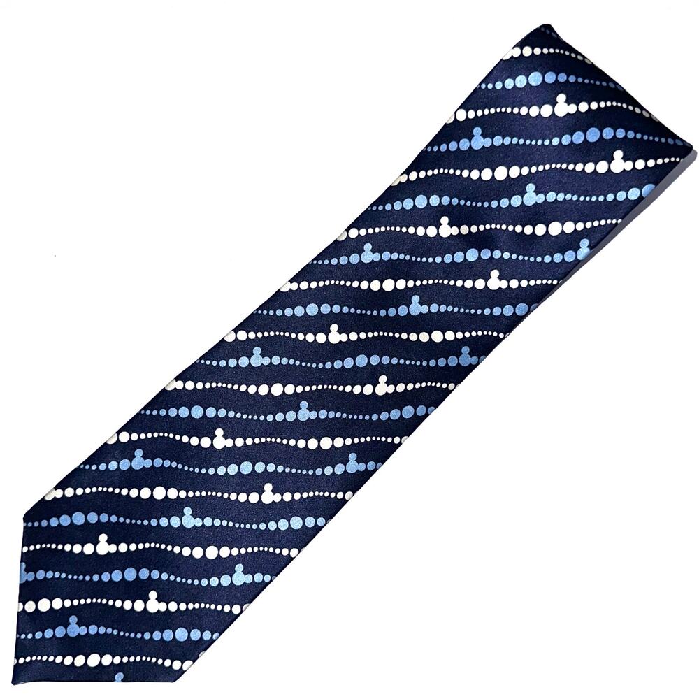 Vintage Walt Disney World Mickey Mouse Navy Blue Silk Tie
